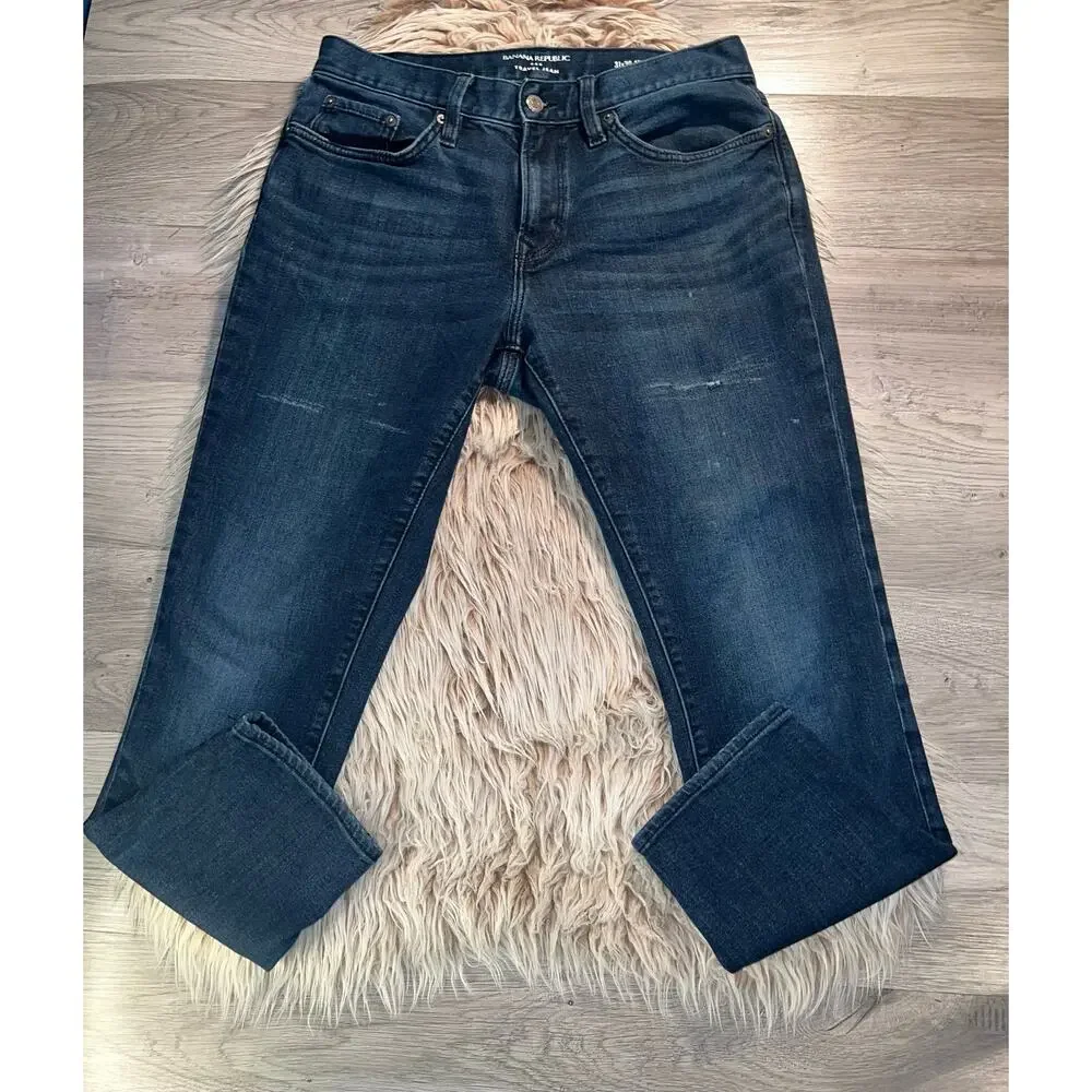 Banana Republic travel jean athletic fit men’s blue jeans